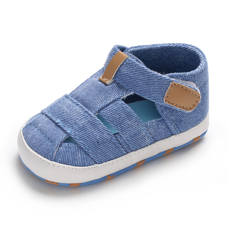 Newborn Boys And Girls Baby Shoes Fashion Canvas Soft Soles First Walking Shoes Breathable Sandals Popular Summer Beach Shoes