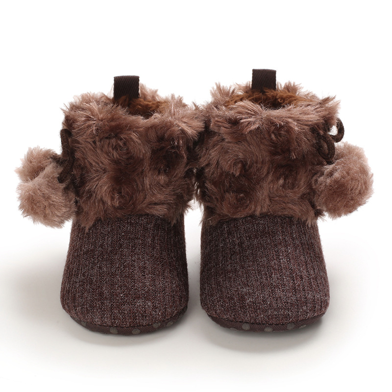 Shoes for 0-1 year old babies, comfortable and soft shoes for female babies, warm baby boots for winter