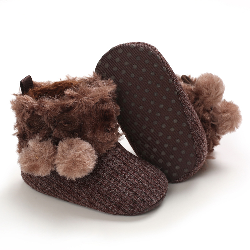 Shoes for 0-1 year old babies, comfortable and soft shoes for female babies, warm baby boots for winter