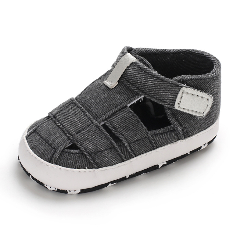 Newborn Boys And Girls Baby Shoes Fashion Canvas Soft Soles First Walking Shoes Breathable Sandals Popular Summer Beach Shoes