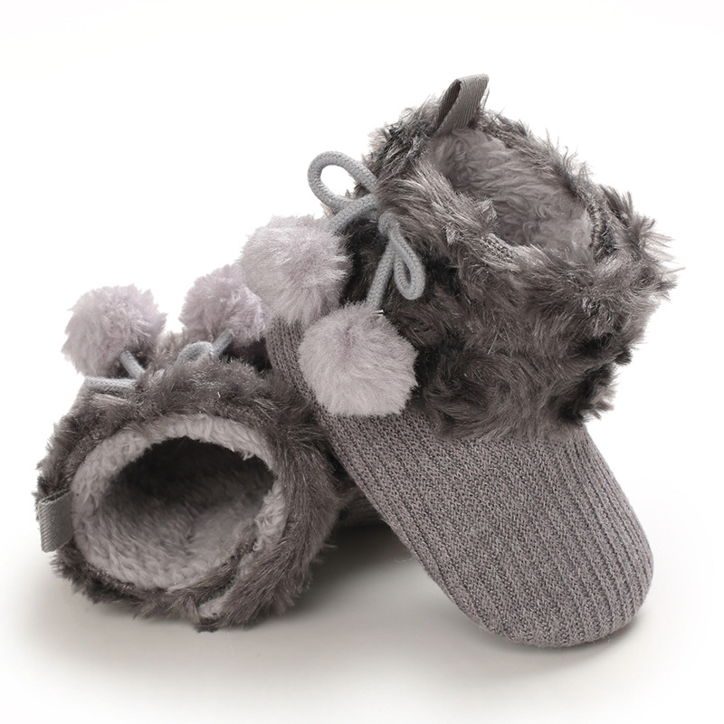 Shoes for 0-1 year old babies, comfortable and soft shoes for female babies, warm baby boots for winter