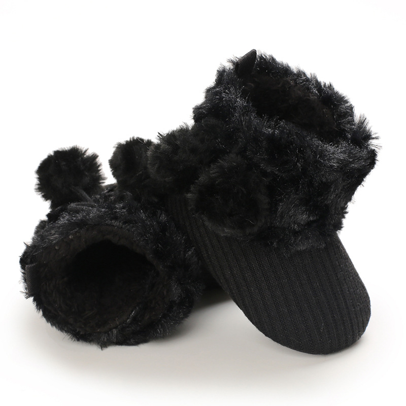 Shoes for 0-1 year old babies, comfortable and soft shoes for female babies, warm baby boots for winter
