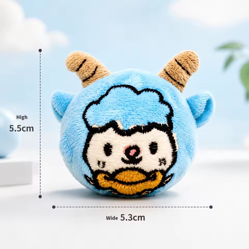 Pet Vocal Toy Cartoon Plush Dog Toy Ball Soft Bouncing Ball Dog Training Toy Ball Bite Resistant Pet Chew Toy Puppy Training