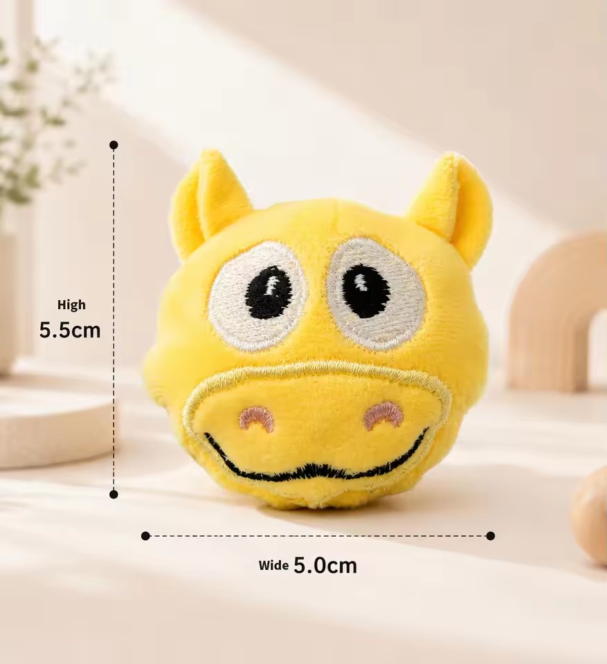 Pet Vocal Toy Cartoon Plush Dog Toy Ball Soft Bouncing Ball Dog Training Toy Ball Bite Resistant Pet Chew Toy Puppy Training