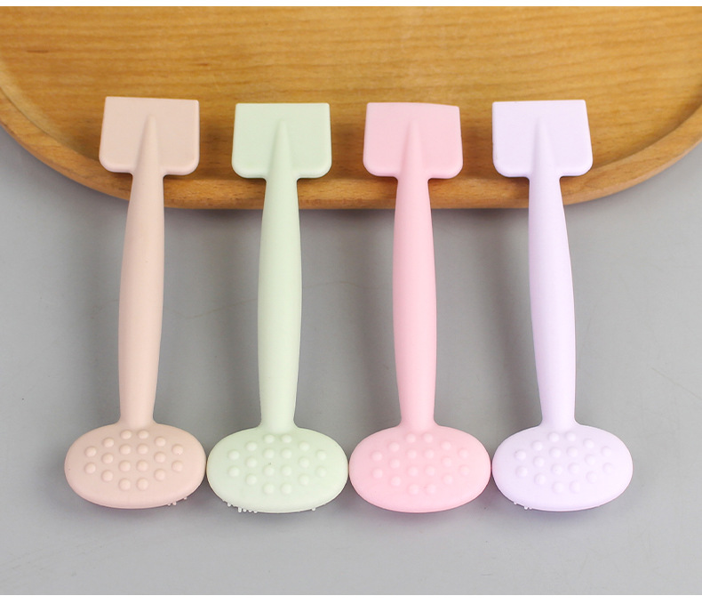 Double head silicone facial mask facial cleaning brush TPR soft gel head facial cleaning massage brush