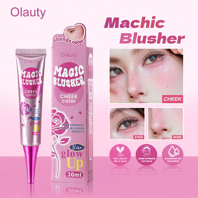 Magic Color-Changing Matte Blusher Waterproof Liquid Blush Long-Lasting Easy Makeup Complexion Enhancer Pink Face Rouge view 8