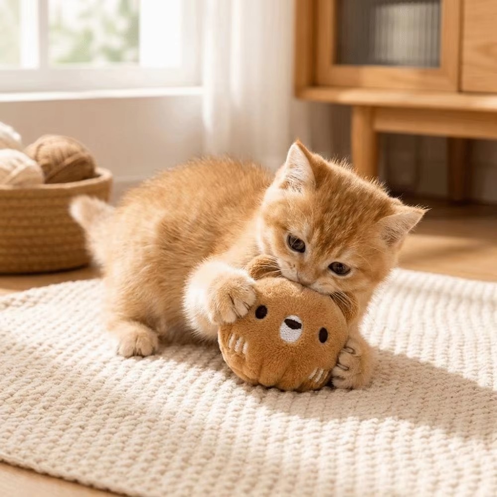 Pet Vocal Toy Cartoon Plush Dog Toy Ball Soft Bouncing Ball Dog Training Toy Ball Bite Resistant Pet Chew Toy Puppy Training