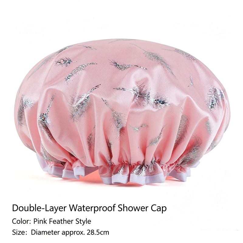 Double layer shower cap, shower head cover, household women's winter shower cap, children's hair cover,  special ear protection