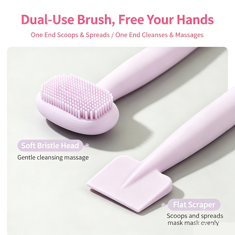 Double head silicone facial mask facial cleaning brush TPR soft gel head facial cleaning massage brush