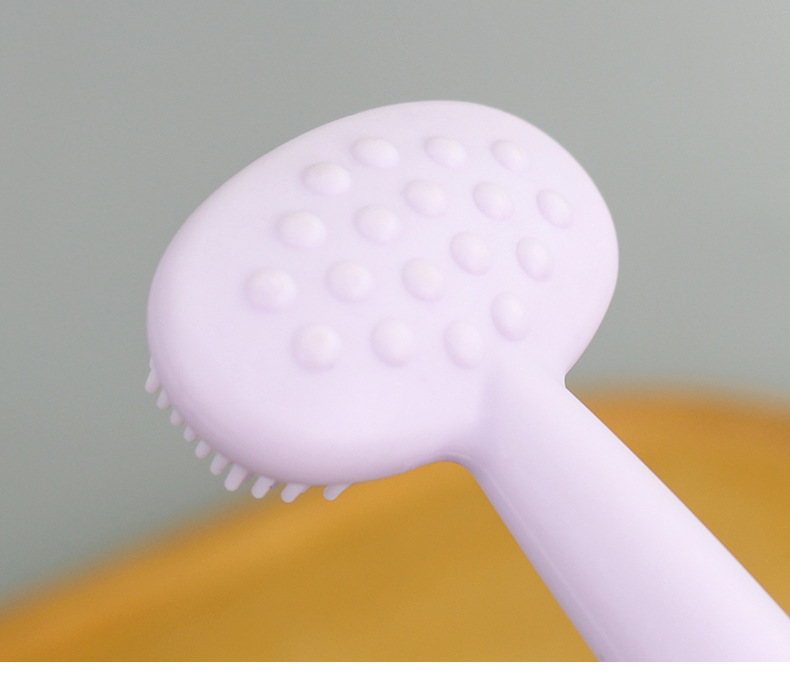 Double head silicone facial mask facial cleaning brush TPR soft gel head facial cleaning massage brush