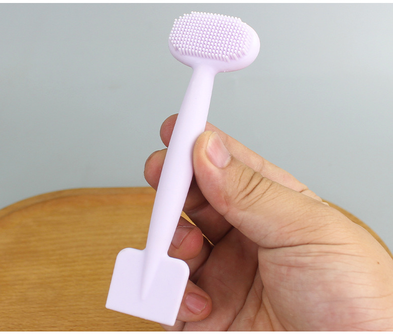 Double head silicone facial mask facial cleaning brush TPR soft gel head facial cleaning massage brush