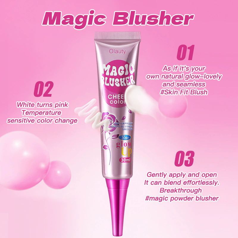 Magic Color-Changing Matte Blusher Waterproof Liquid Blush Long-Lasting Easy Makeup Complexion Enhancer Pink Face Rouge view 10