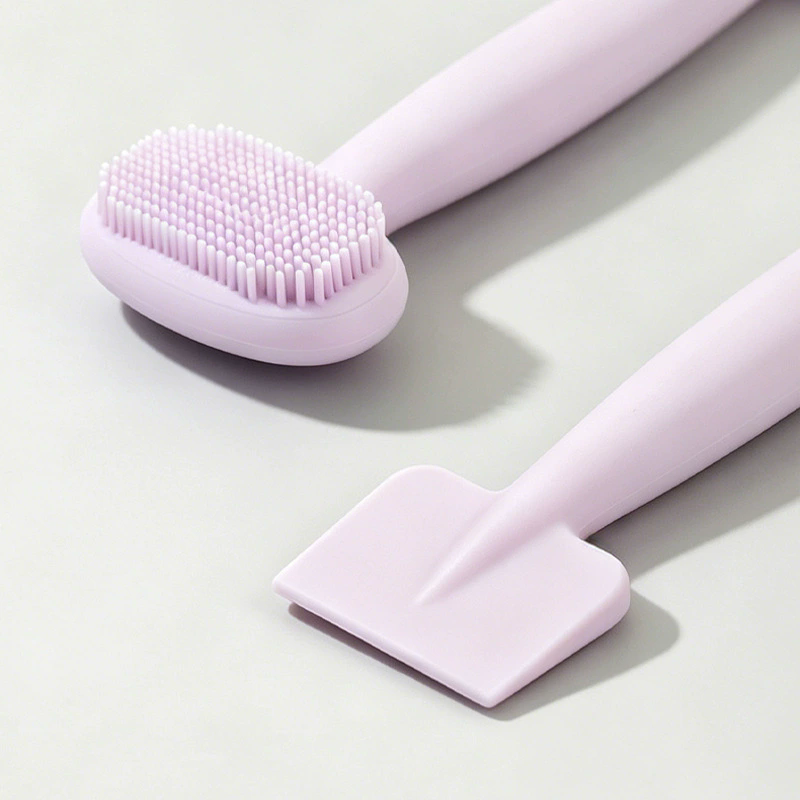 Double head silicone facial mask facial cleaning brush TPR soft gel head facial cleaning massage brush