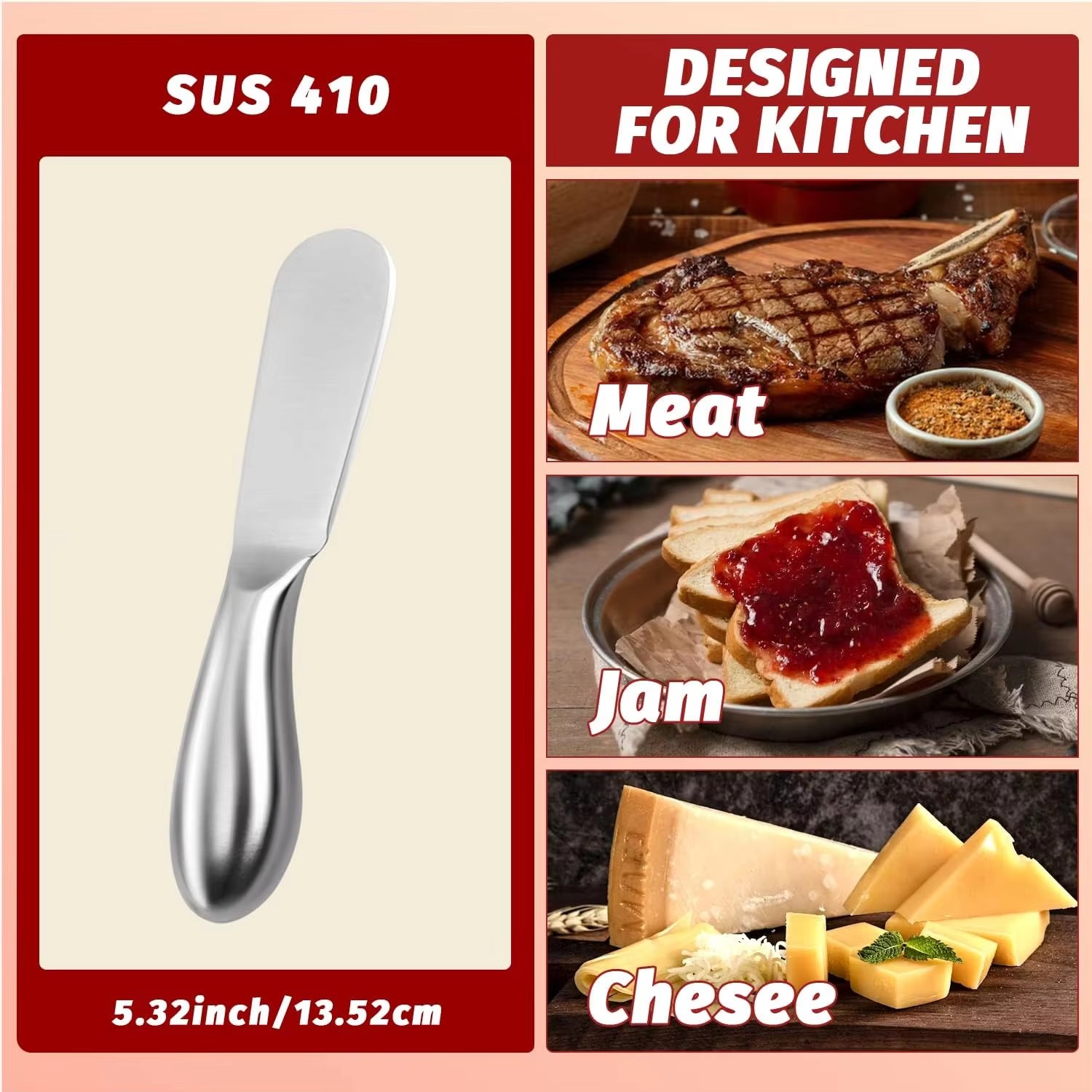 Stainless Steel Butter Cutter Cheese Jam Spreaders Cream Cutter Utensil Multifunction Butter Bread Knife For Kitchen Gadget