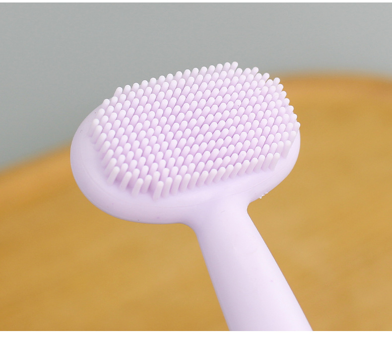 Double head silicone facial mask facial cleaning brush TPR soft gel head facial cleaning massage brush