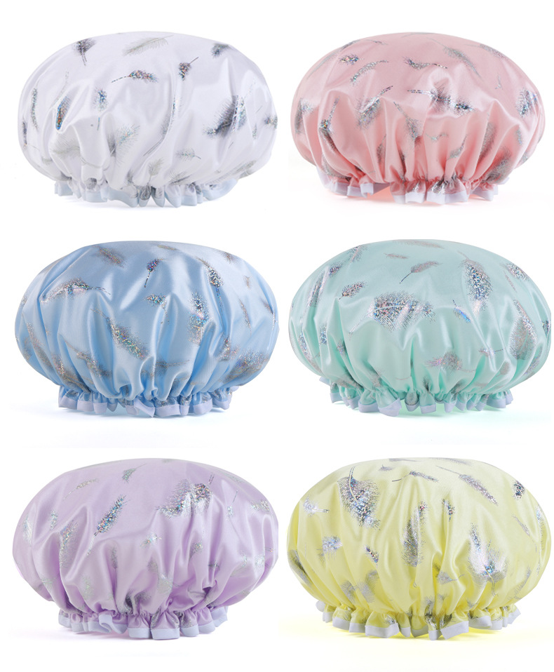 Double layer shower cap, shower head cover, household women's winter shower cap, children's hair cover,  special ear protection