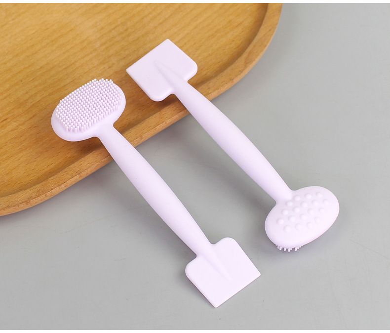 Double head silicone facial mask facial cleaning brush TPR soft gel head facial cleaning massage brush