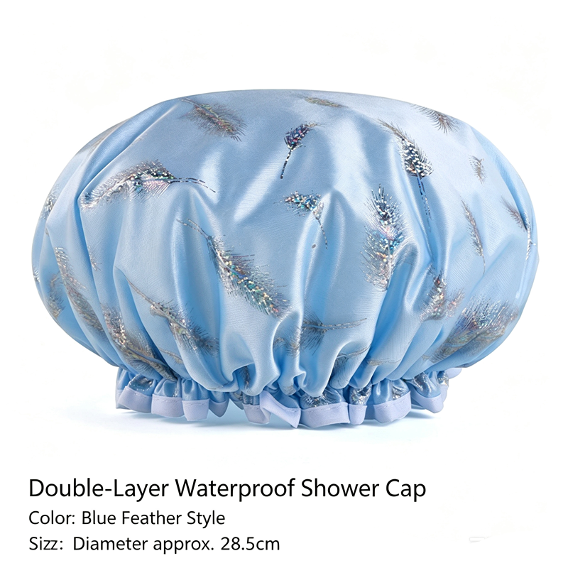 Double layer shower cap, shower head cover, household women's winter shower cap, children's hair cover,  special ear protection