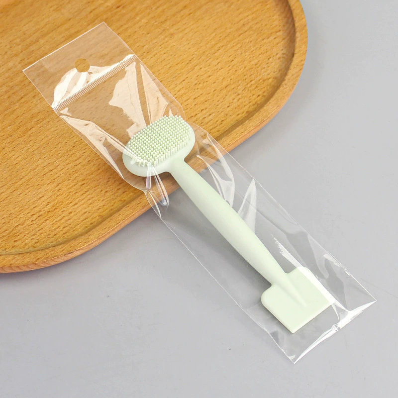 Double head silicone facial mask facial cleaning brush TPR soft gel head facial cleaning massage brush