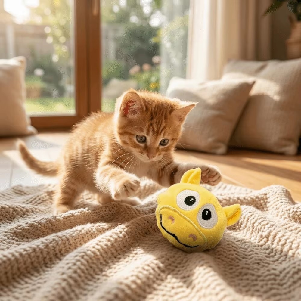 Pet Vocal Toy Cartoon Plush Dog Toy Ball Soft Bouncing Ball Dog Training Toy Ball Bite Resistant Pet Chew Toy Puppy Training