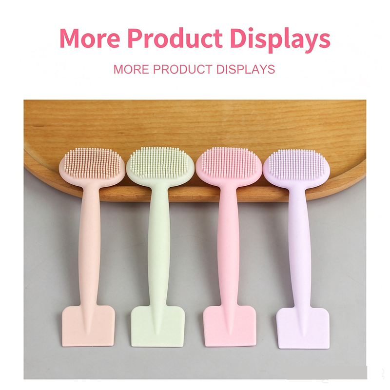 Double head silicone facial mask facial cleaning brush TPR soft gel head facial cleaning massage brush