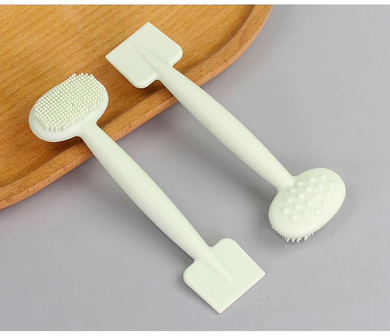 Double head silicone facial mask facial cleaning brush TPR soft gel head facial cleaning massage brush