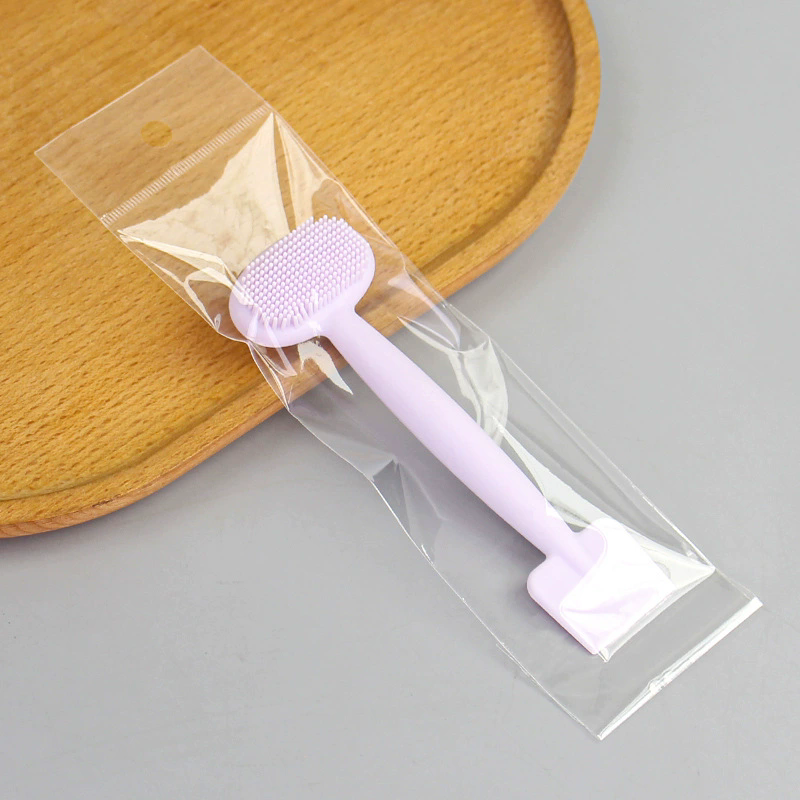Double head silicone facial mask facial cleaning brush TPR soft gel head facial cleaning massage brush
