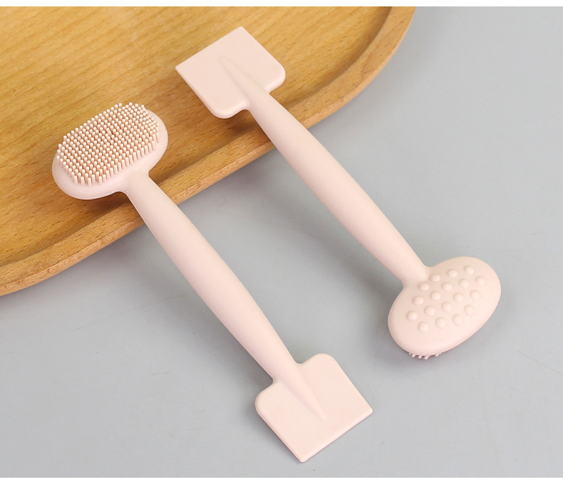 Double head silicone facial mask facial cleaning brush TPR soft gel head facial cleaning massage brush
