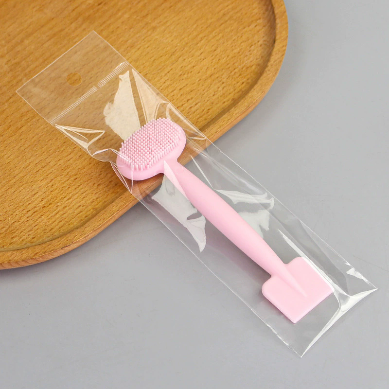 Double head silicone facial mask facial cleaning brush TPR soft gel head facial cleaning massage brush