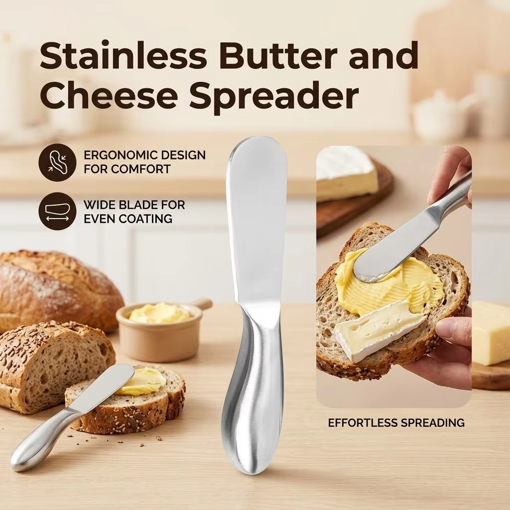 Stainless Steel Butter Cutter Cheese Jam Spreaders Cream Cutter Utensil Multifunction Butter Bread Knife For Kitchen Gadget