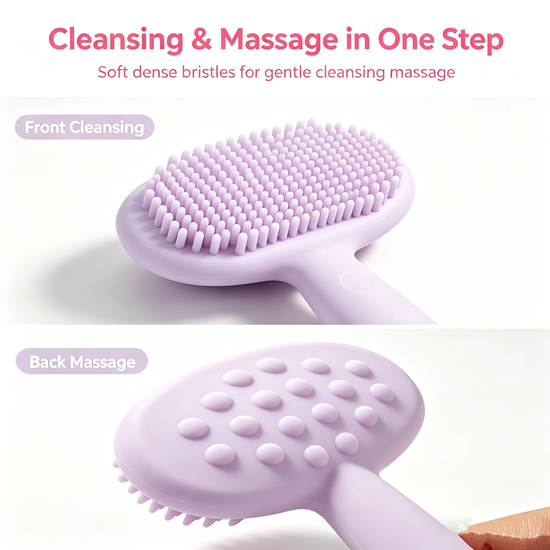 Double head silicone facial mask facial cleaning brush TPR soft gel head facial cleaning massage brush