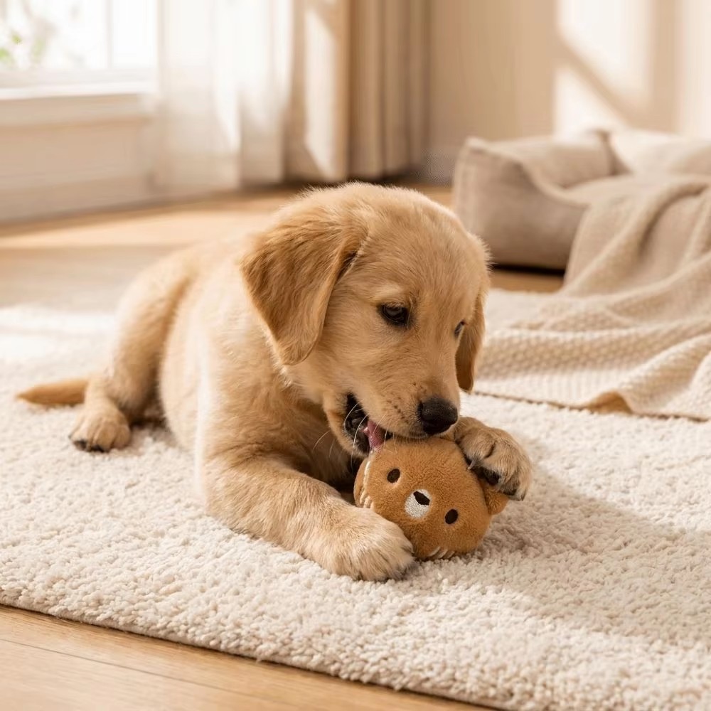 Pet Vocal Toy Cartoon Plush Dog Toy Ball Soft Bouncing Ball Dog Training Toy Ball Bite Resistant Pet Chew Toy Puppy Training