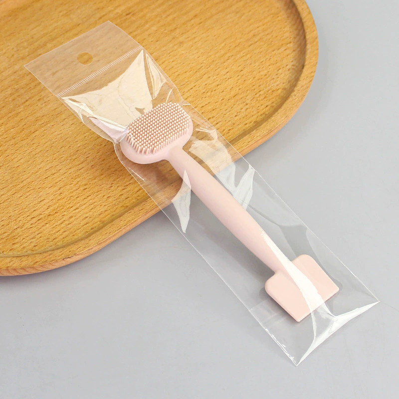 Double head silicone facial mask facial cleaning brush TPR soft gel head facial cleaning massage brush