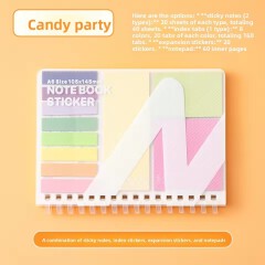 Combination set sandwich notebook, multifunctional and convenient, with sticky student expansion sticker, sticky note pad, Instagram style notebook