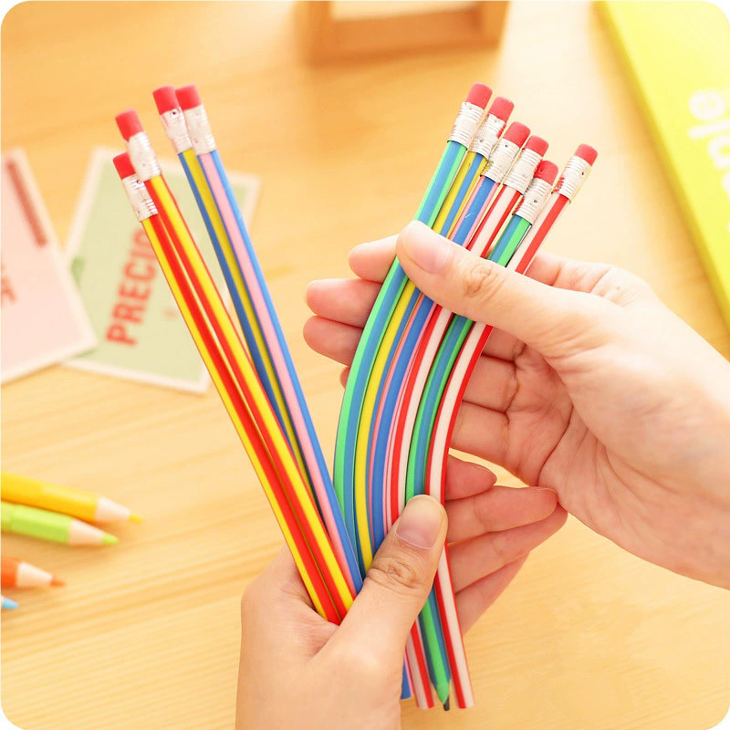 5pcs Soft Bendable Pencils For Kids Pencil With Eraser Stationery For School Student Writing Drawing Pens School Supplies