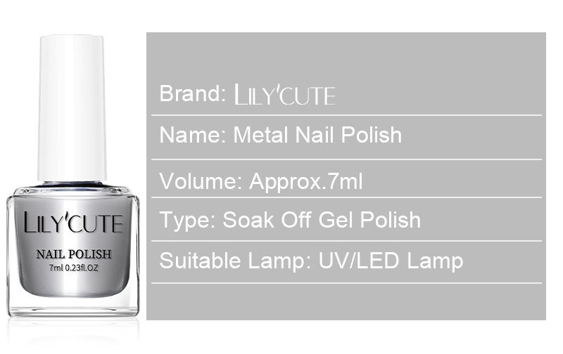 7ml Mirror Silver Metallic Nail Polish Super Bright Metal Effect Nail Art Varnish Fast Drying No Need Lamp For Manicure view 3