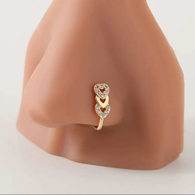 1 Piece Crystal Butterfly Fake Nose Ring Non Pierced Nose Clip Ring Indian Style Nose Cover False Septal Piercing Nose Jewelry A-1813-A-2233-A-2177