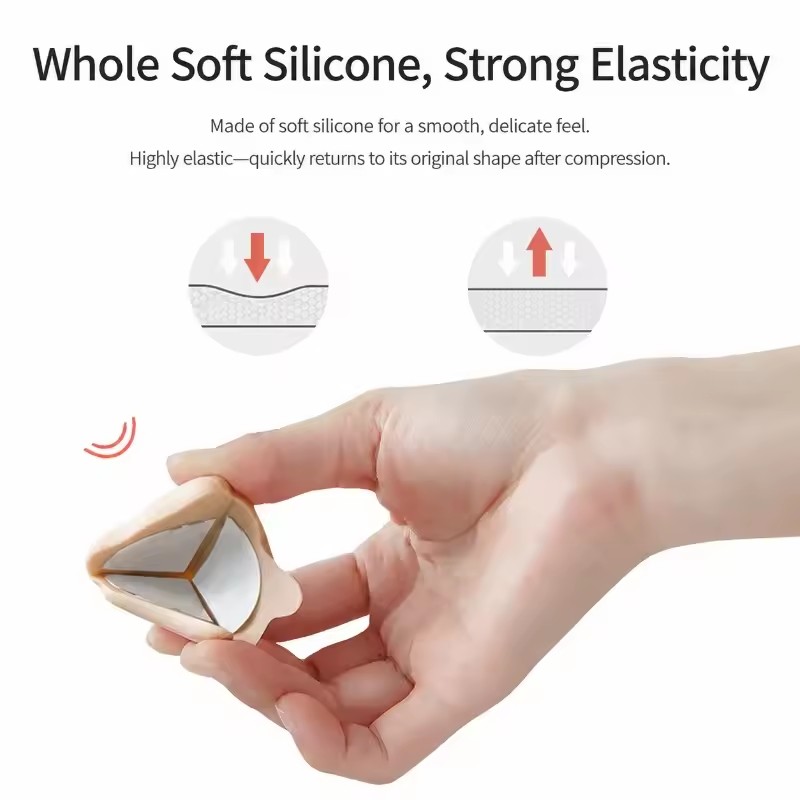 Silicone Corner Protector for Table Edge, Furniture Corner Guard, Oil Smoke Guard, 4x4x3cm, White/Beige/Green/Brown/Orange