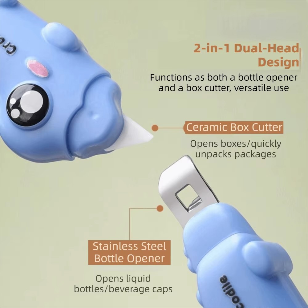 2in1 Crocodile Bottle Opener Oral Liquid Unboxing Tool Unpacking Tool Magnetic Refrigerator Sticker Portable Small Tool