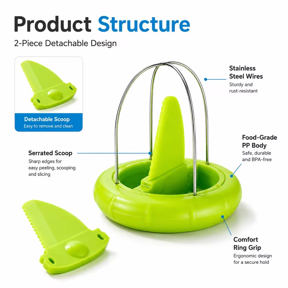 1PC Kiwi Fruit Peeler 2 In 1 Spoon Slicer Easy Scoop Cutter Stainless Steel Kitchen Gadget For Kiwi Mango Avocado Fruit Prep