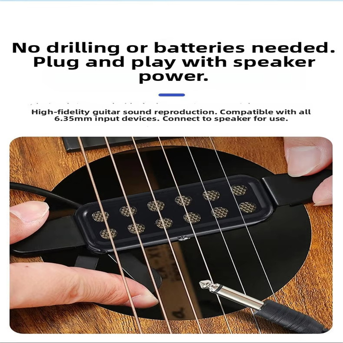 Acoustic Guitar Pickup with Volumes Tone Tuner 12 Sound Hole Pickup Transducer Musical Instruments Accessories