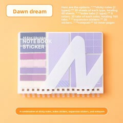 Combination set sandwich notebook, multifunctional and convenient, with sticky student expansion sticker, sticky note pad, Instagram style notebook