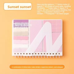 Combination set sandwich notebook, multifunctional and convenient, with sticky student expansion sticker, sticky note pad, Instagram style notebook
