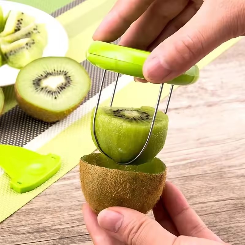 1PC Kiwi Fruit Peeler 2 In 1 Spoon Slicer Easy Scoop Cutter Stainless Steel Kitchen Gadget For Kiwi Mango Avocado Fruit Prep
