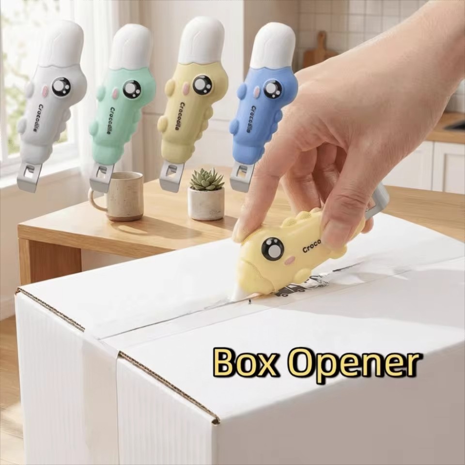 2in1 Crocodile Bottle Opener Oral Liquid Unboxing Tool Unpacking Tool Magnetic Refrigerator Sticker Portable Small Tool