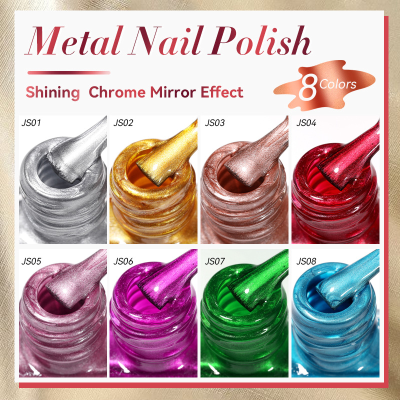 7ml Mirror Silver Metallic Nail Polish Super Bright Metal Effect Nail Art Varnish Fast Drying No Need Lamp For Manicure view 4