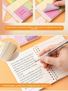 Combination set sandwich notebook, multifunctional and convenient, with sticky student expansion sticker, sticky note pad, Instagram style notebook