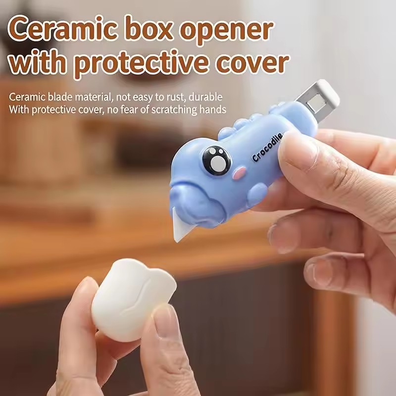 2in1 Crocodile Bottle Opener Oral Liquid Unboxing Tool Unpacking Tool Magnetic Refrigerator Sticker Portable Small Tool