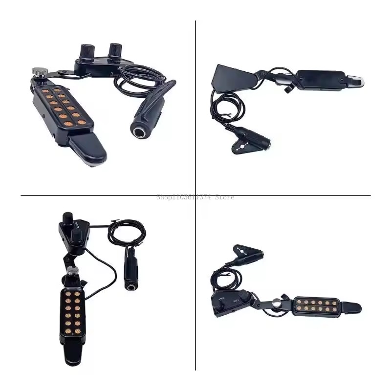 Acoustic Guitar Pickup with Volumes Tone Tuner 12 Sound Hole Pickup Transducer Musical Instruments Accessories