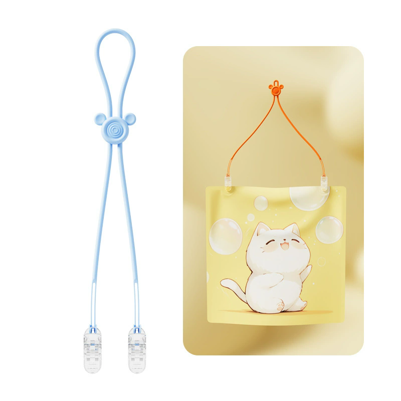 Baby Napkin Clips Bib Holder Clip Adjustable Napkin Towel Neck Strap Silicone Lanyard Portable Dining Clothing Protector